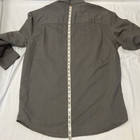 OLD NAVY,ON,MEN,GRAY,LINEN BLEND,BUTTON UP,LONG SLEEVE SHIRT.SIZE-XL. - Picture 3 of 13